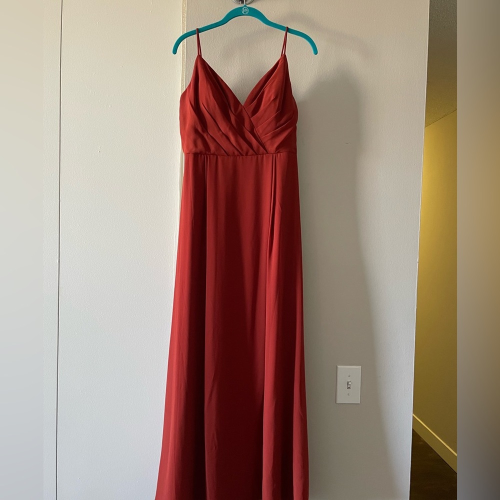 Bill Levkoff Bridesmaids Dress style 7035 in color RUST